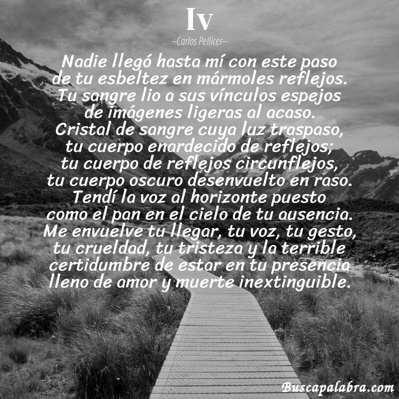 Poema iv de Carlos Pellicer con fondo de paisaje