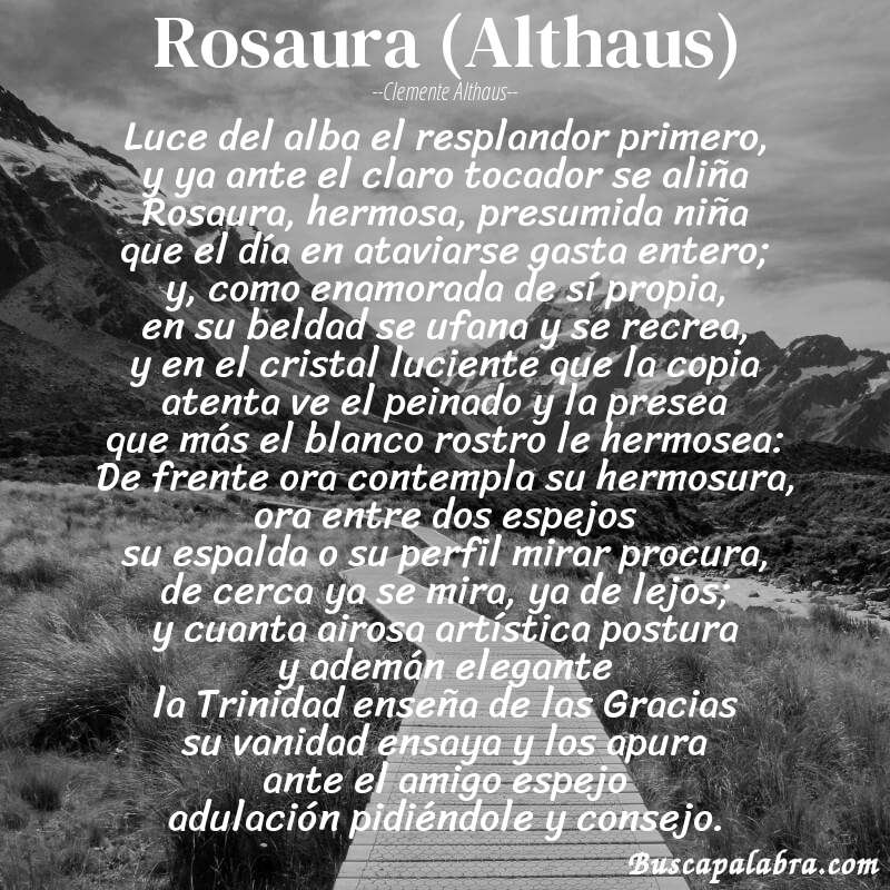 Poema Rosaura (Althaus) de Clemente Althaus con fondo de paisaje