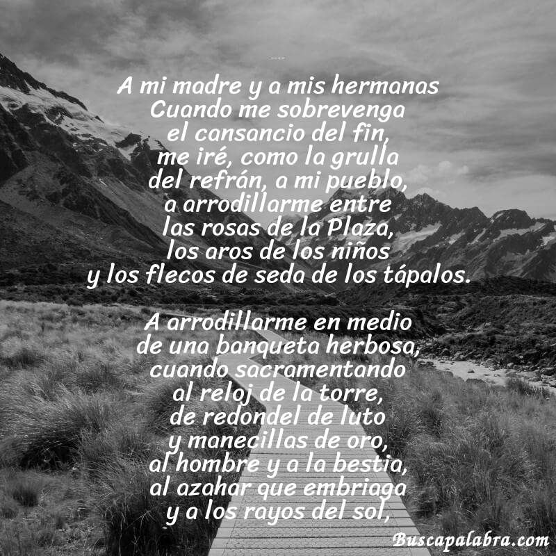 Poema Humildemente de Ramón López Velarde con fondo de paisaje