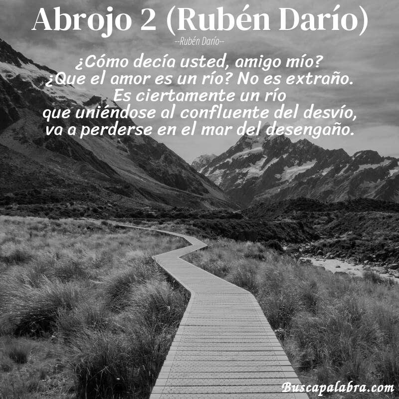 Poema Abrojo 2 (Rubén Darío) de Rubén Darío con fondo de paisaje