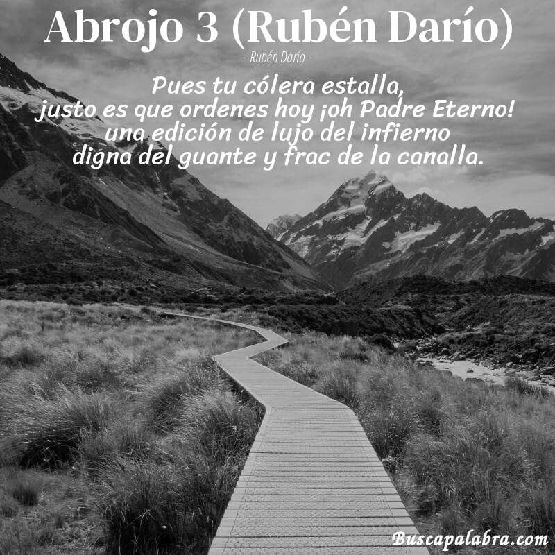 Poema Abrojo 3 (Rubén Darío) de Rubén Darío con fondo de paisaje