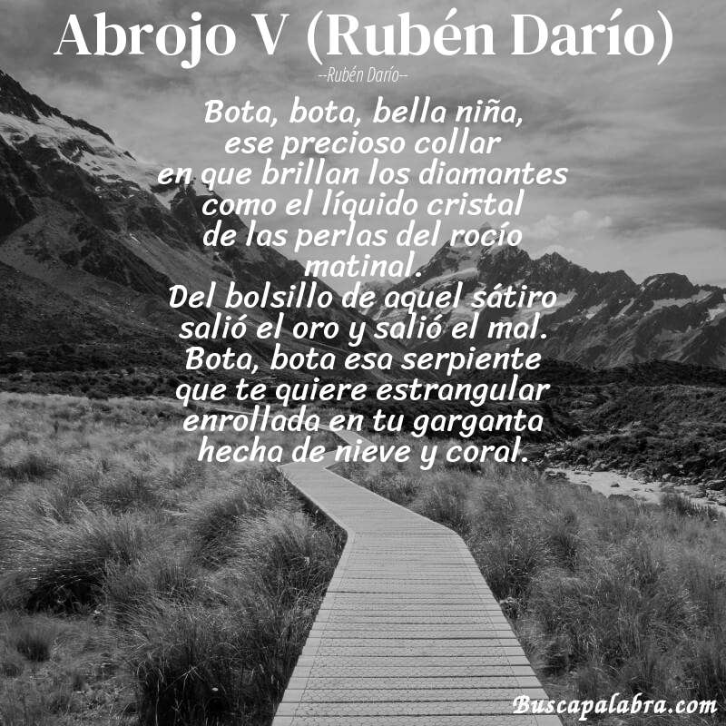 Poema Abrojo V (Rubén Darío) de Rubén Darío con fondo de paisaje