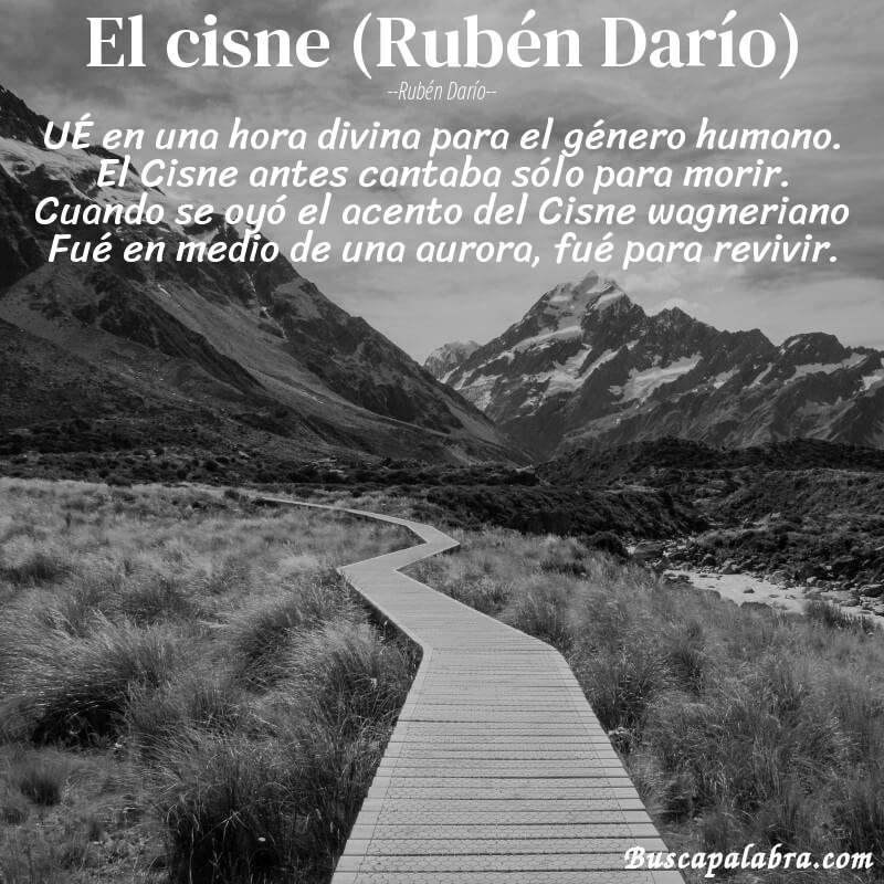 Poema El cisne (Rubén Darío) de Rubén Darío con fondo de paisaje