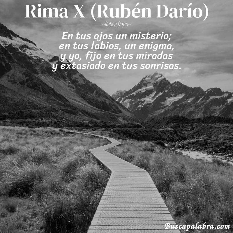 Poema Rima X (Rubén Darío) de Rubén Darío con fondo de paisaje