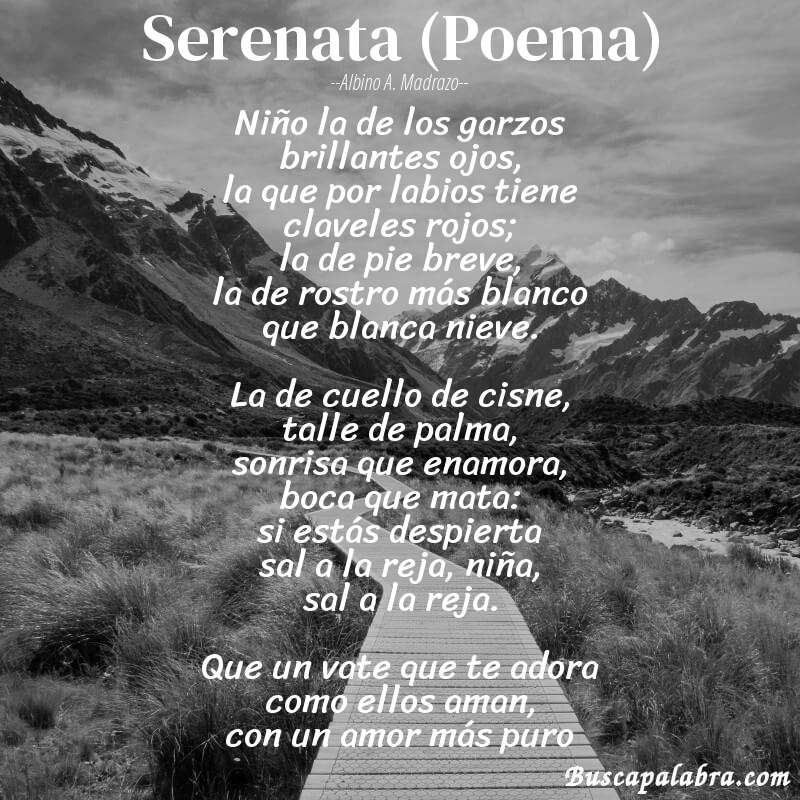 Poema Serenata (Poema) de Albino A. Madrazo con fondo de paisaje