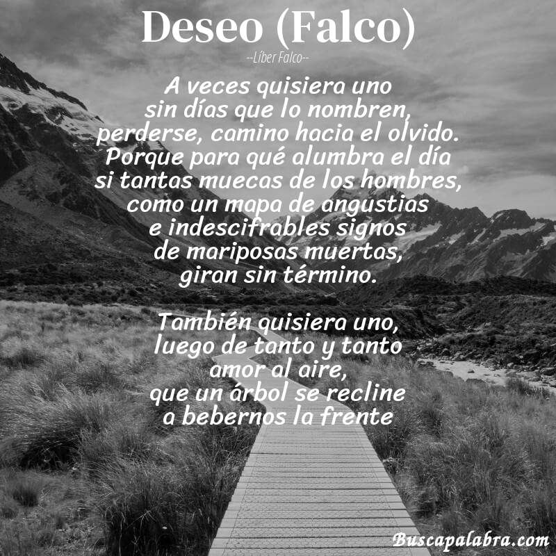 Poema Deseo (Falco) de Líber Falco con fondo de paisaje