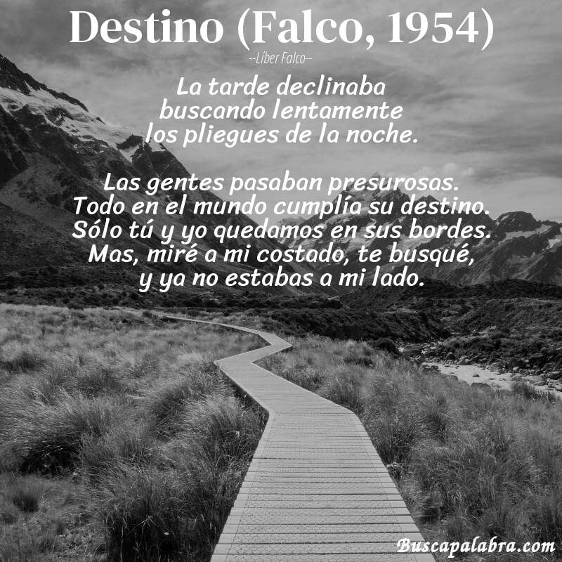 Poema Destino (Falco, 1954) de Líber Falco con fondo de paisaje