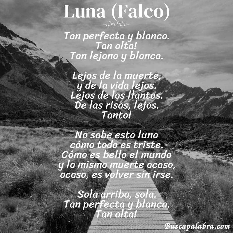 Poema Luna (Falco) de Líber Falco con fondo de paisaje