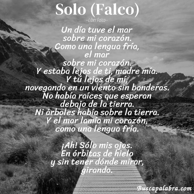 Poema Solo (Falco) de Líber Falco con fondo de paisaje