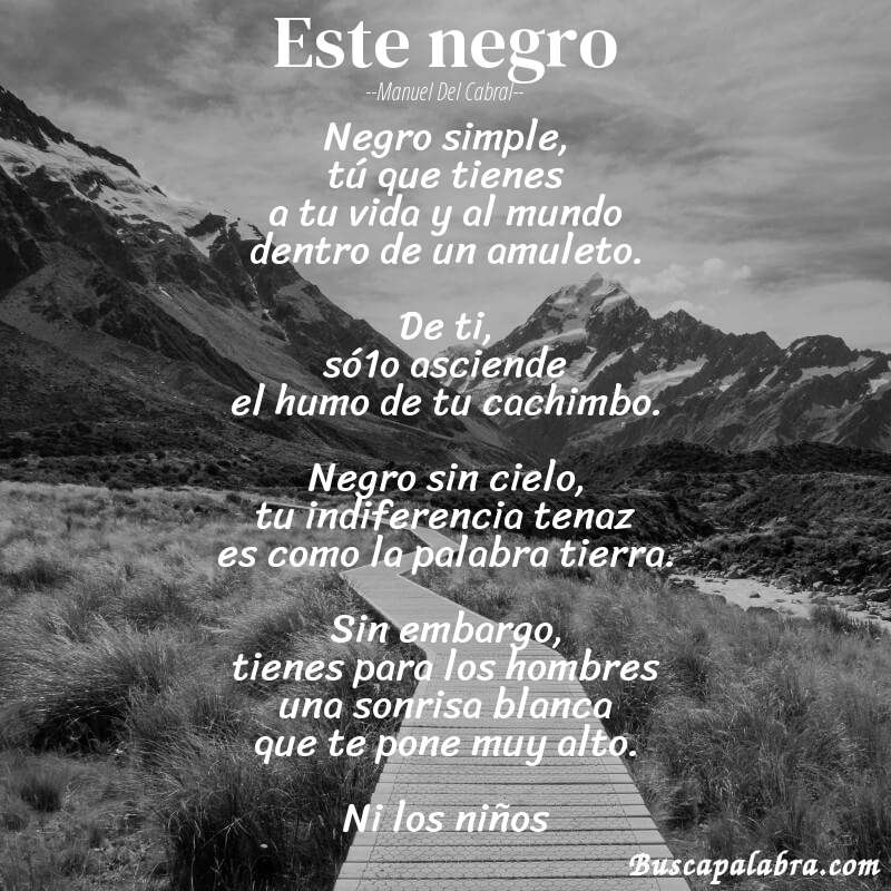 Poema este negro de Manuel del Cabral con fondo de paisaje