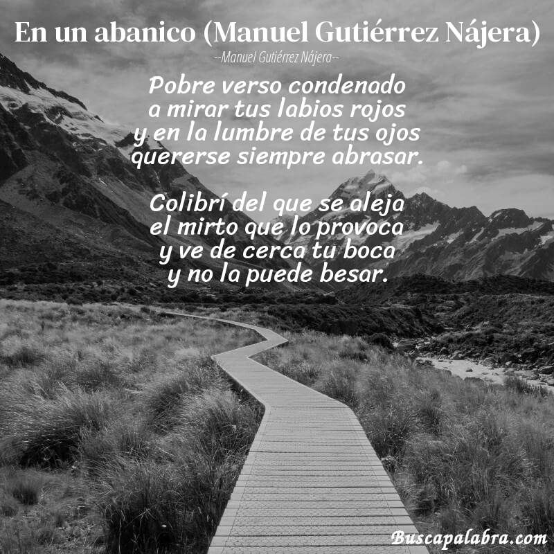 Poema En un abanico (Manuel Gutiérrez Nájera) de Manuel Gutiérrez Nájera con fondo de paisaje