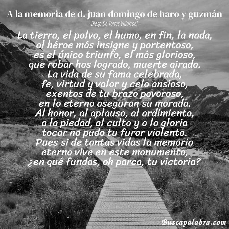 Poema a la memoria de d. juan domingo de haro y guzmán de Diego de Torres Villarroel con fondo de paisaje