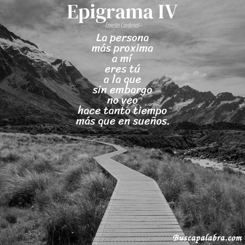 Poema epigrama IV de Ernesto Cardenal con fondo de paisaje