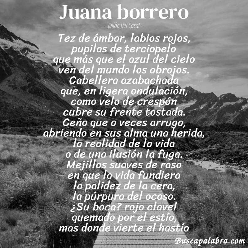 Poema juana borrero de Julián del Casal con fondo de paisaje