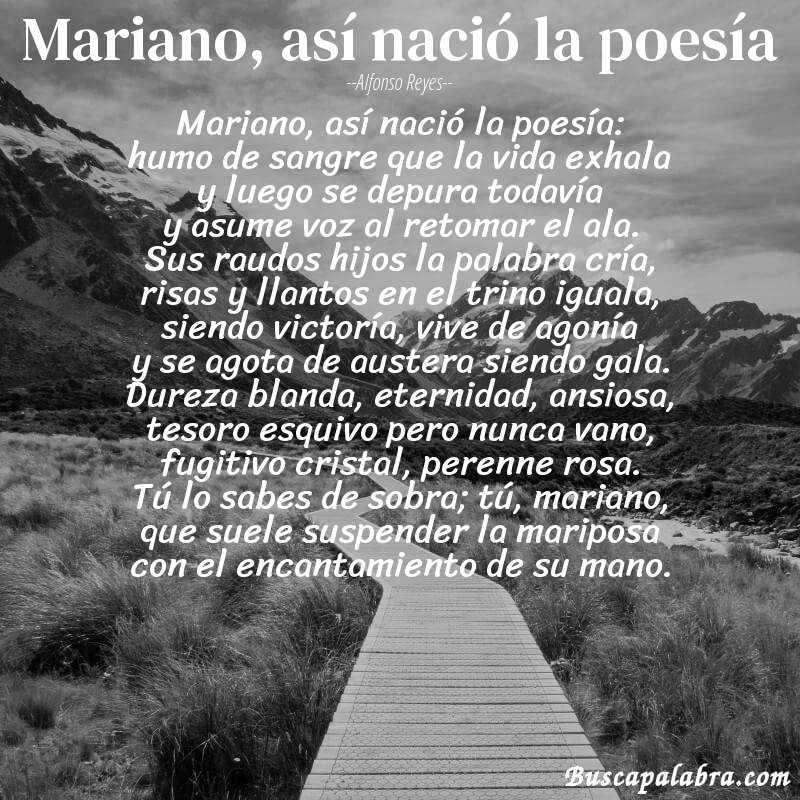 Poema mariano, así nació la poesía de Alfonso Reyes con fondo de paisaje