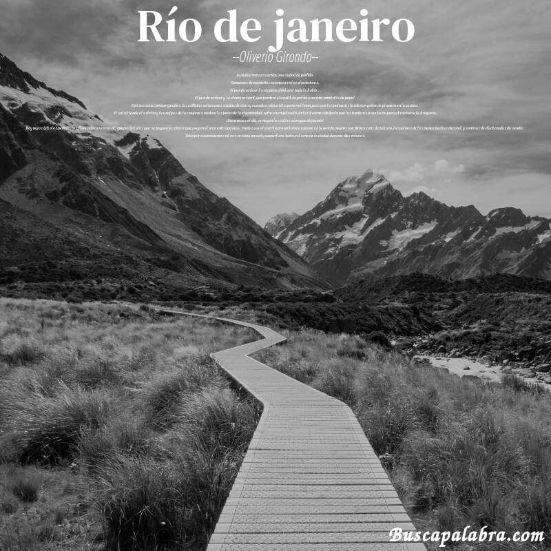 Poema río de janeiro de Oliverio Girondo con fondo de paisaje