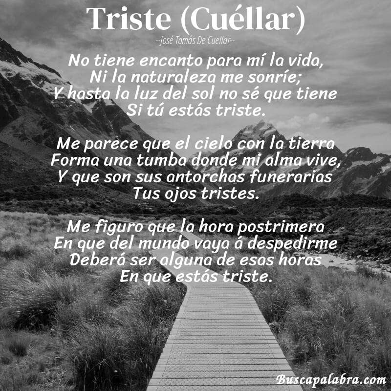 Poema Triste (Cuéllar) de José Tomás de Cuellar con fondo de paisaje