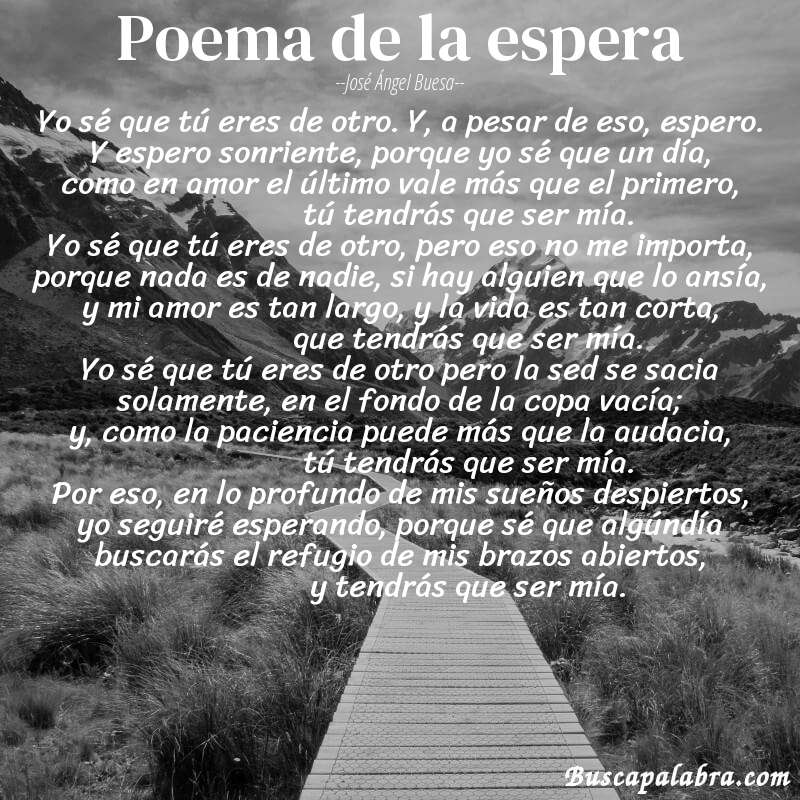 Poema poema de la espera de José Ángel Buesa con fondo de paisaje