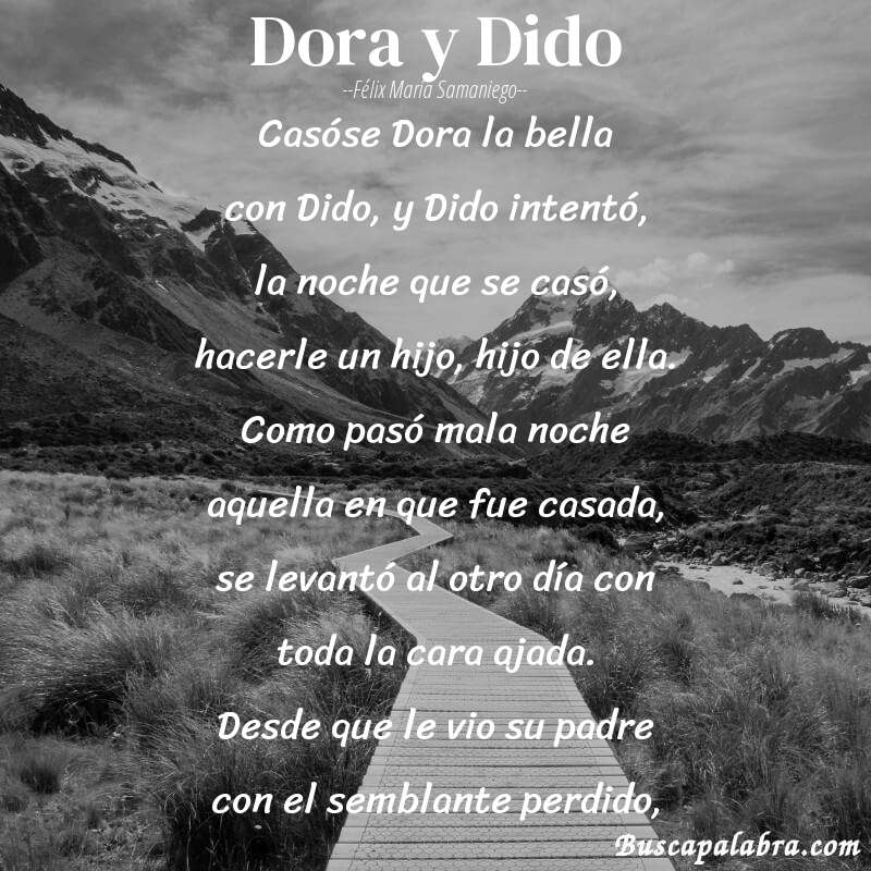 Poema Dora y Dido de Félix María Samaniego con fondo de paisaje