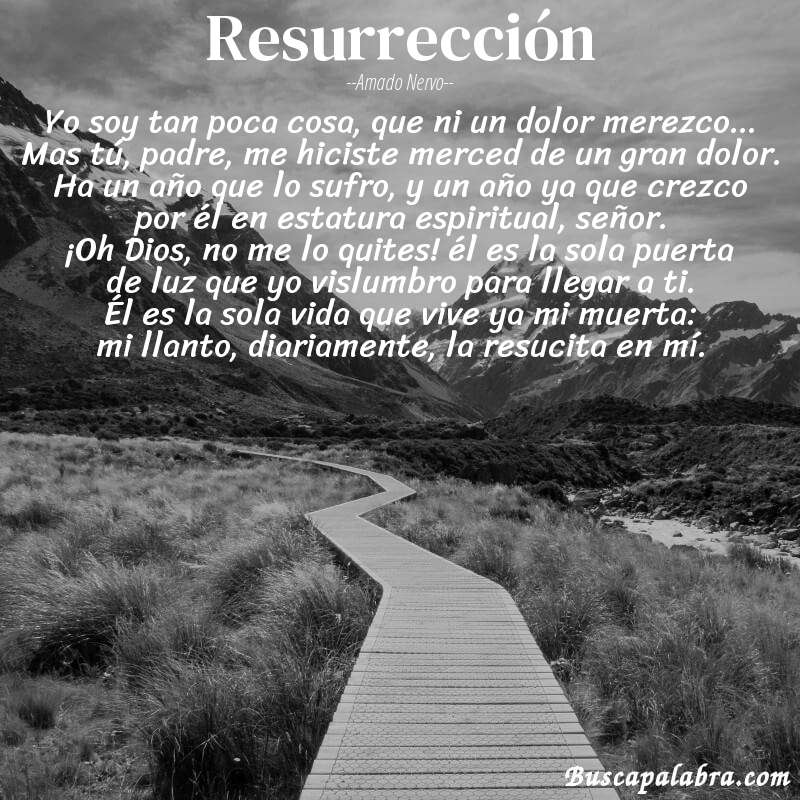 Poema resurrección de Amado Nervo con fondo de paisaje