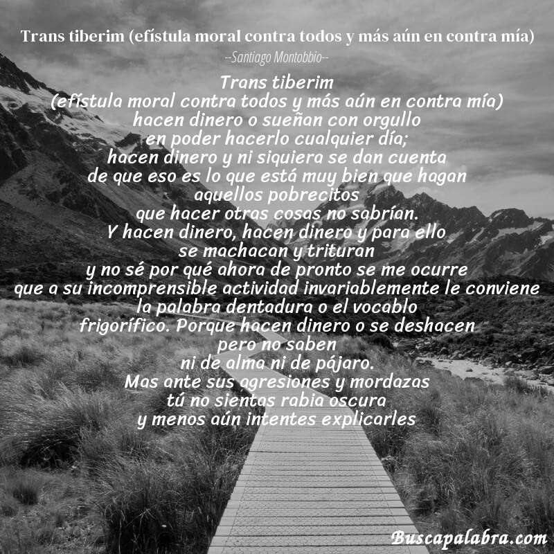 Poema trans tiberim (efístula moral contra todos y más aún en contra mía) de Santiago Montobbio con fondo de paisaje