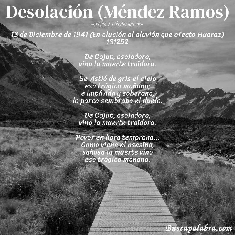 Poema Desolación (Méndez Ramos) de Teófilo V. Méndez Ramos con fondo de paisaje