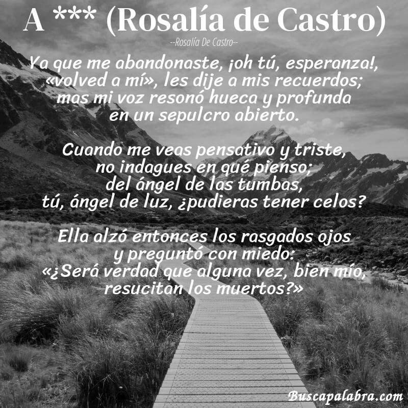 Poema A *** (Rosalía de Castro) de Rosalía de Castro con fondo de paisaje