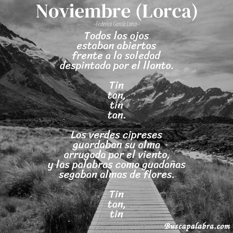 Poema Noviembre (Lorca) de Federico García Lorca con fondo de paisaje