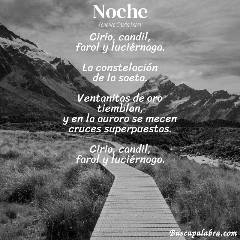 Poema Noche de Federico García Lorca con fondo de paisaje