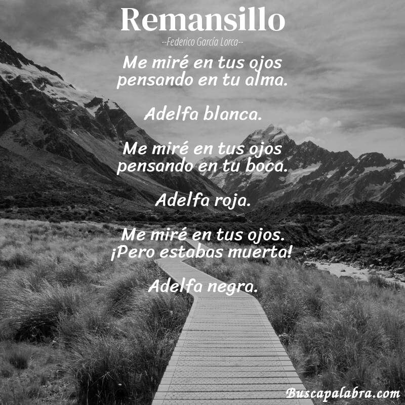 Poema Remansillo de Federico García Lorca con fondo de paisaje