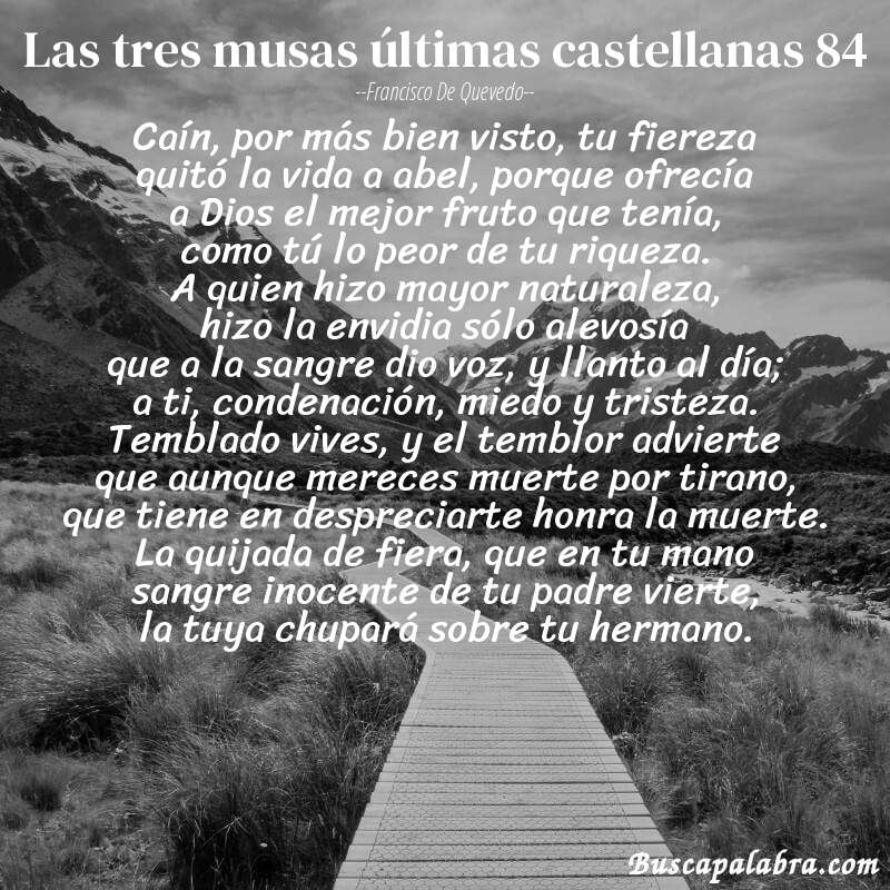 Poema las tres musas últimas castellanas 84 de Francisco de Quevedo con fondo de paisaje