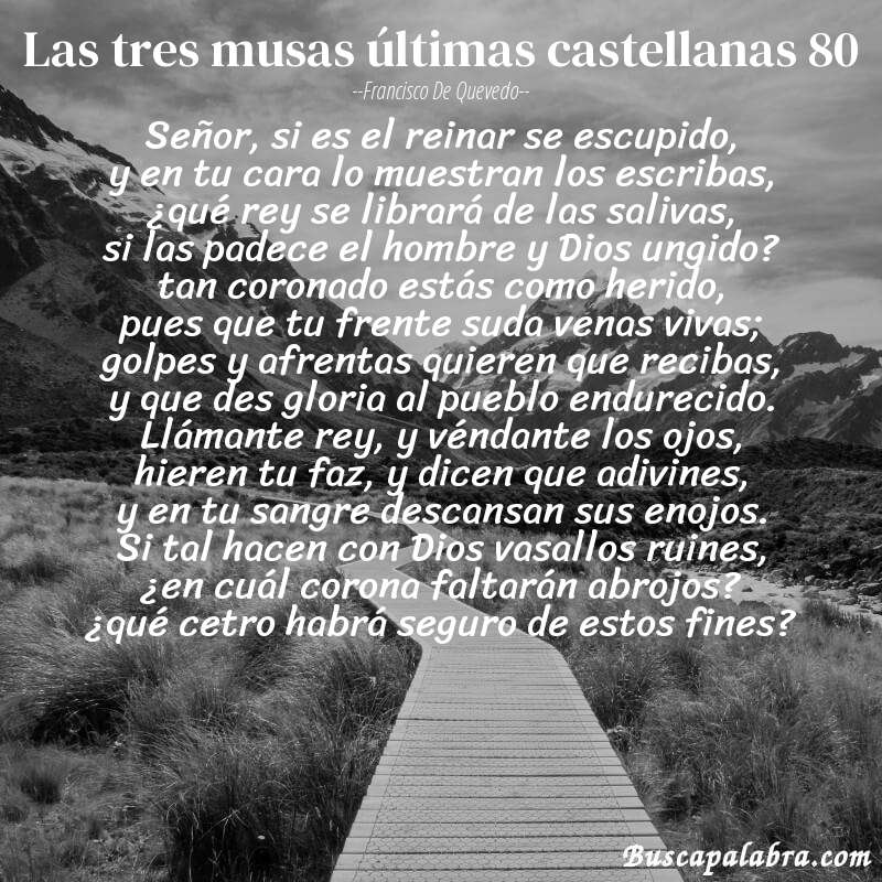 Poema las tres musas últimas castellanas 80 de Francisco de Quevedo con fondo de paisaje