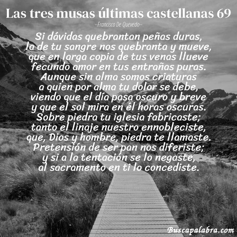 Poema las tres musas últimas castellanas 69 de Francisco de Quevedo con fondo de paisaje