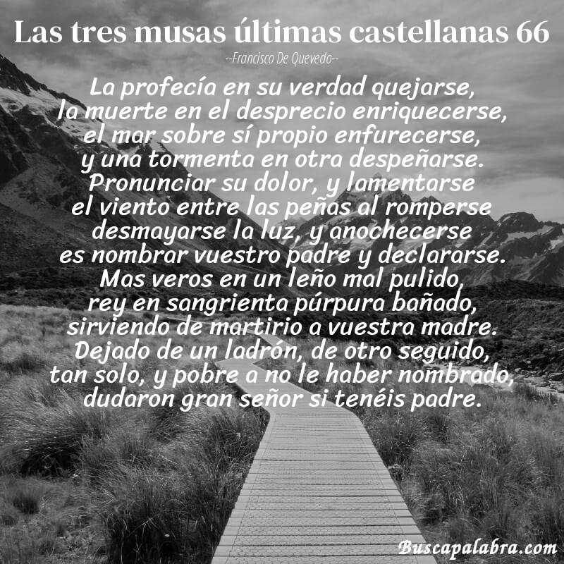 Poema las tres musas últimas castellanas 66 de Francisco de Quevedo con fondo de paisaje