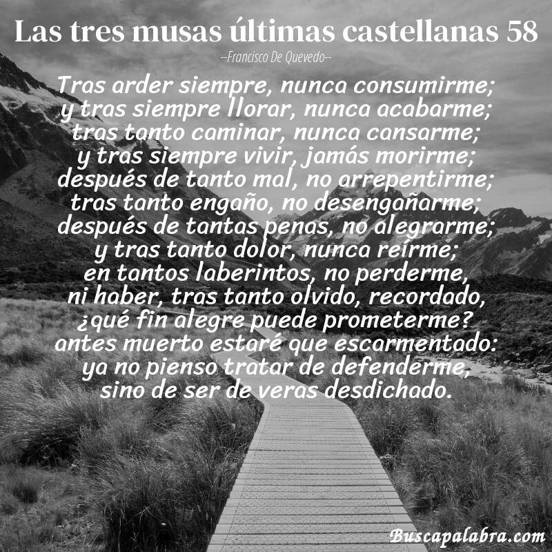 Poema las tres musas últimas castellanas 58 de Francisco de Quevedo con fondo de paisaje