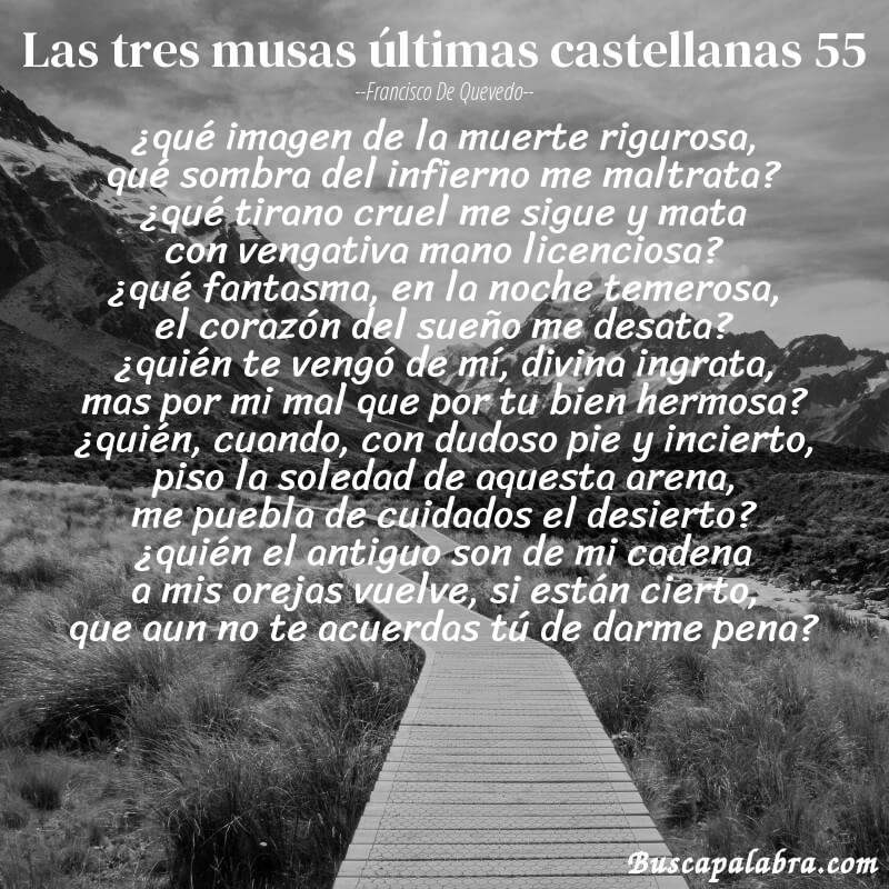 Poema las tres musas últimas castellanas 55 de Francisco de Quevedo con fondo de paisaje