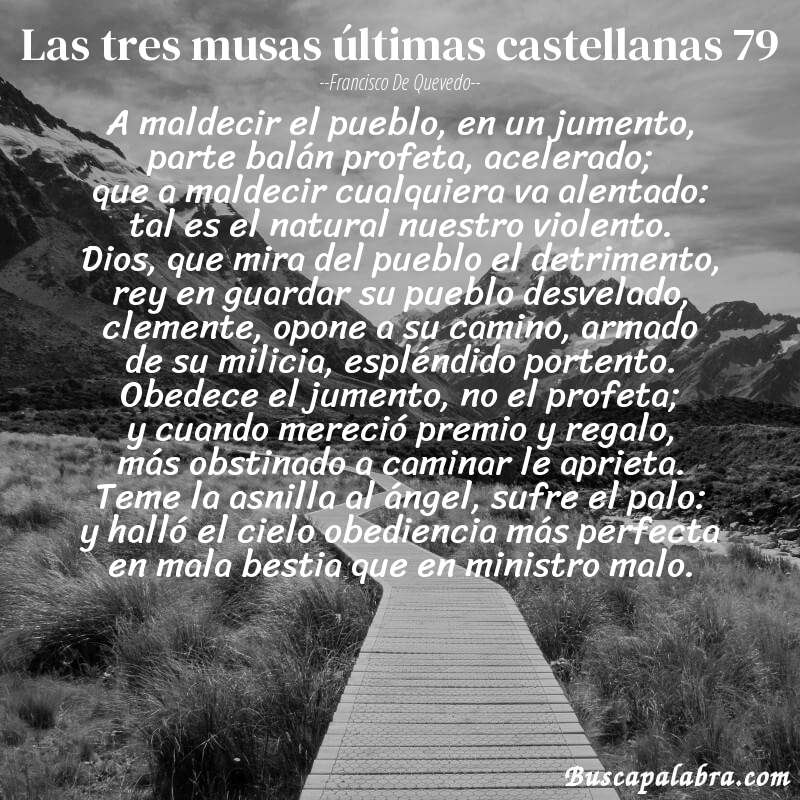 Poema las tres musas últimas castellanas 79 de Francisco de Quevedo con fondo de paisaje