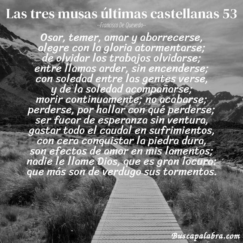 Poema las tres musas últimas castellanas 53 de Francisco de Quevedo con fondo de paisaje
