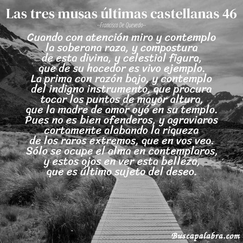 Poema las tres musas últimas castellanas 46 de Francisco de Quevedo con fondo de paisaje