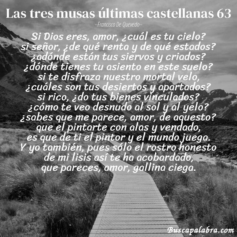 Poema las tres musas últimas castellanas 63 de Francisco de Quevedo con fondo de paisaje