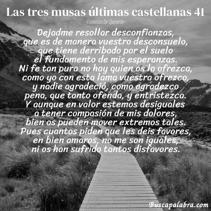 Poema las tres musas últimas castellanas 41 de Francisco de Quevedo con fondo de paisaje