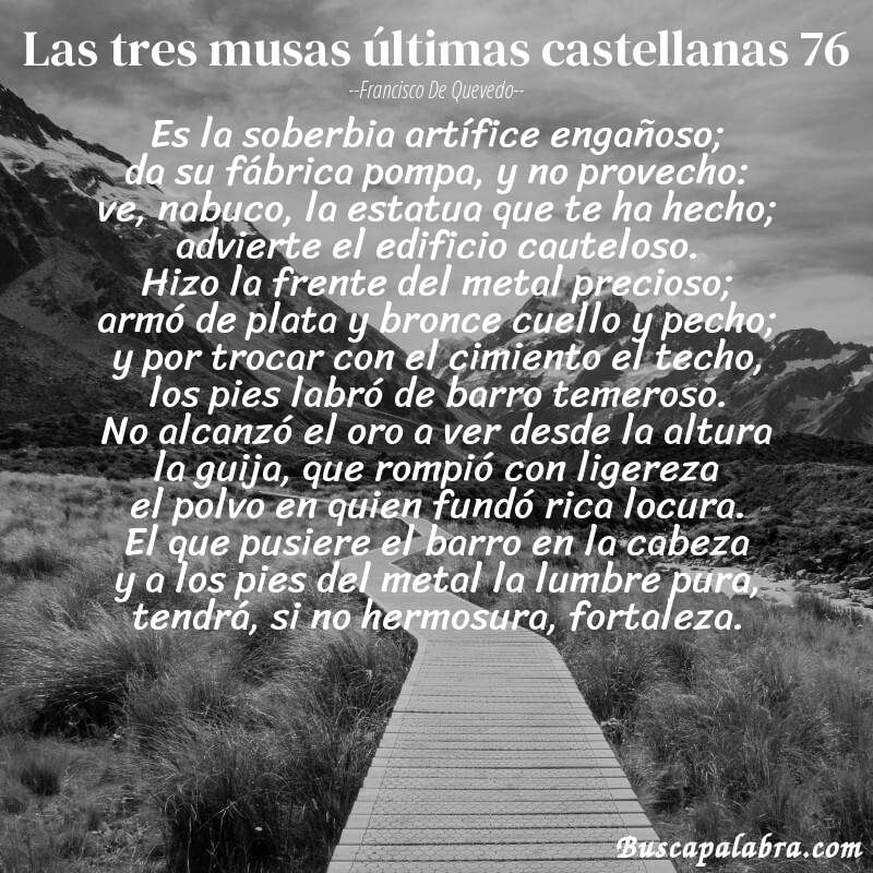 Poema las tres musas últimas castellanas 76 de Francisco de Quevedo con fondo de paisaje