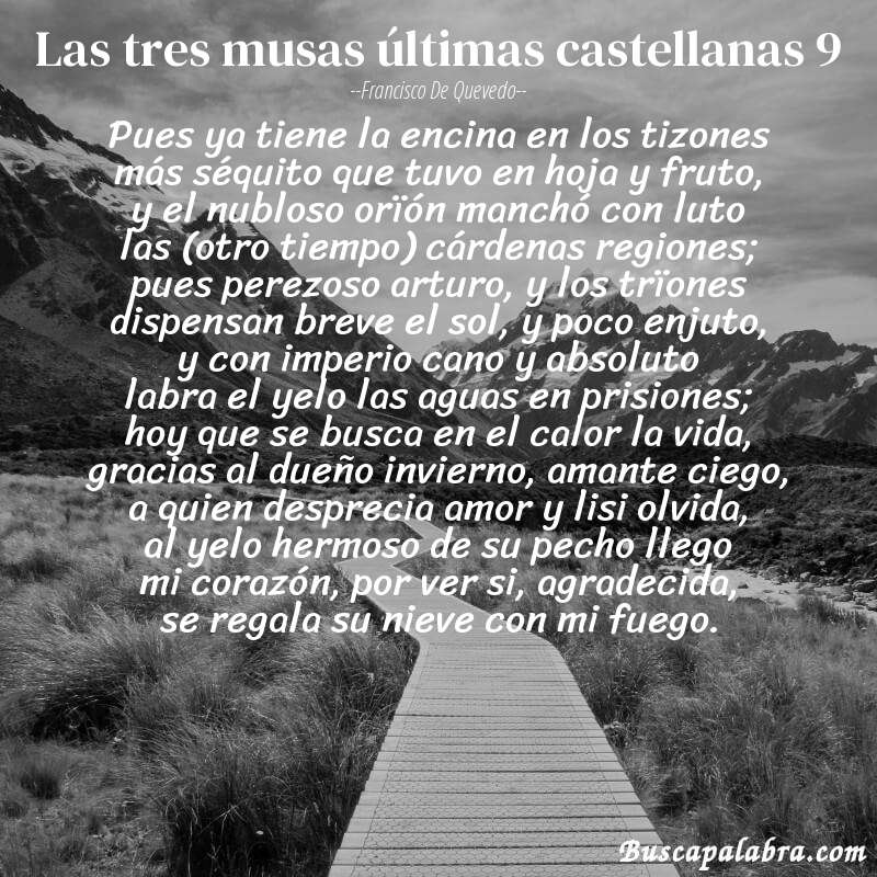 Poema las tres musas últimas castellanas 9 de Francisco de Quevedo con fondo de paisaje