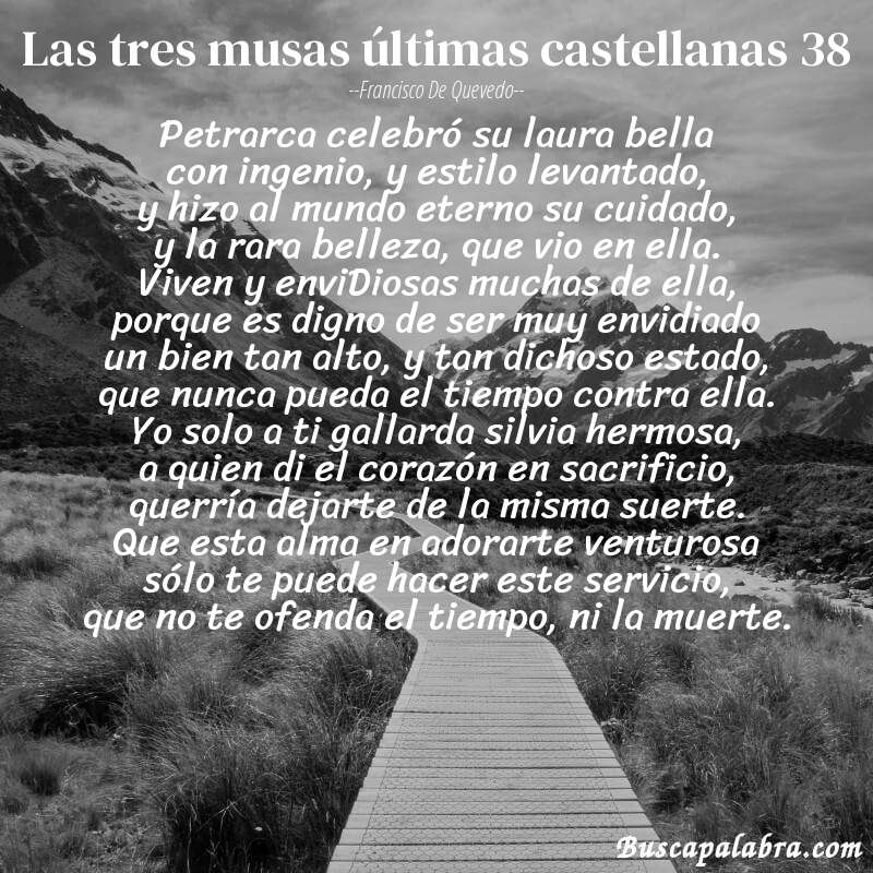 Poema las tres musas últimas castellanas 38 de Francisco de Quevedo con fondo de paisaje