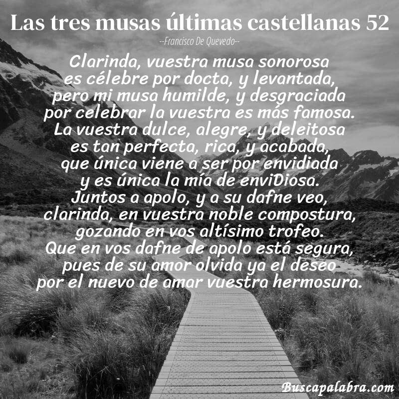 Poema las tres musas últimas castellanas 52 de Francisco de Quevedo con fondo de paisaje