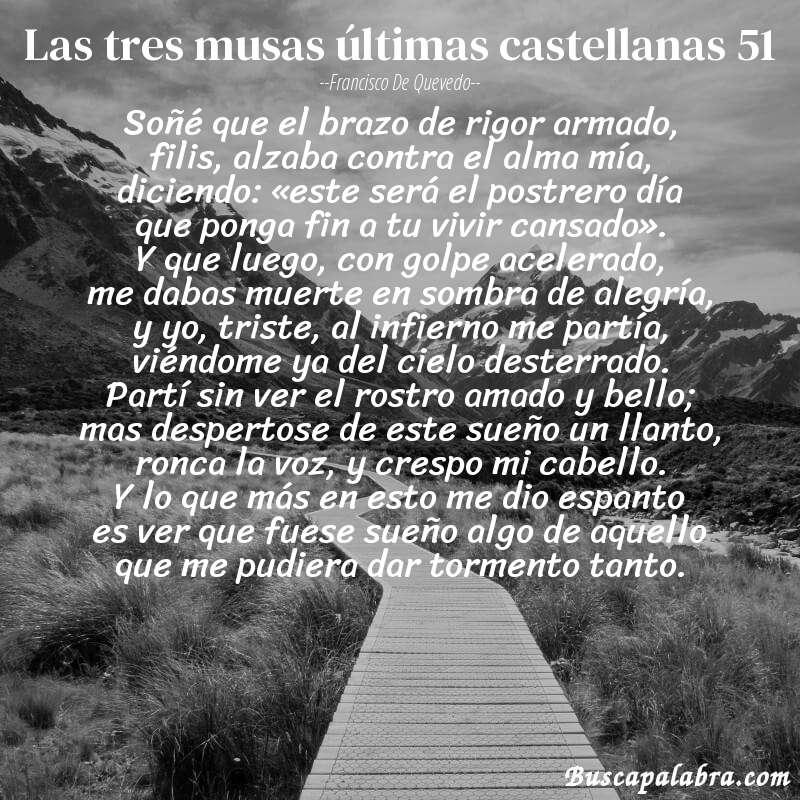 Poema las tres musas últimas castellanas 51 de Francisco de Quevedo con fondo de paisaje