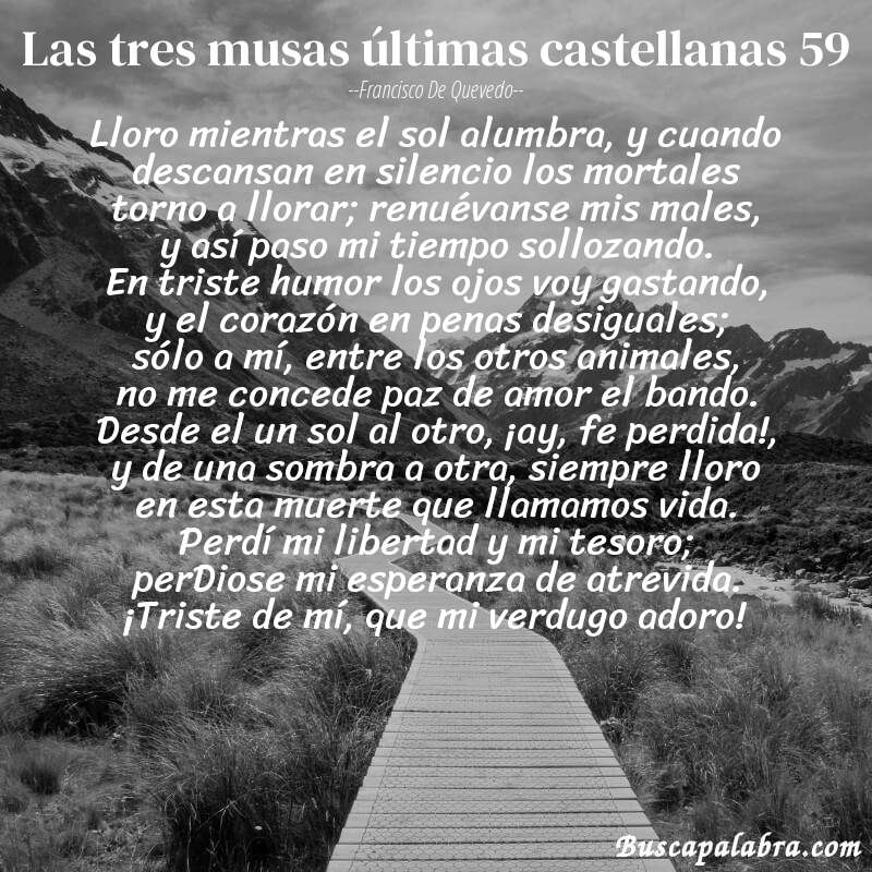Poema las tres musas últimas castellanas 59 de Francisco de Quevedo con fondo de paisaje