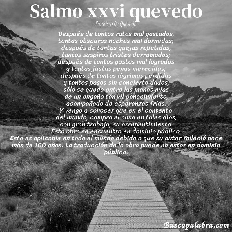 Poema salmo xxvi quevedo de Francisco de Quevedo con fondo de paisaje