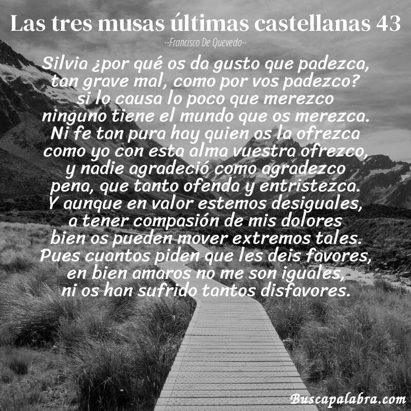 Poema las tres musas últimas castellanas 43 de Francisco de Quevedo con fondo de paisaje
