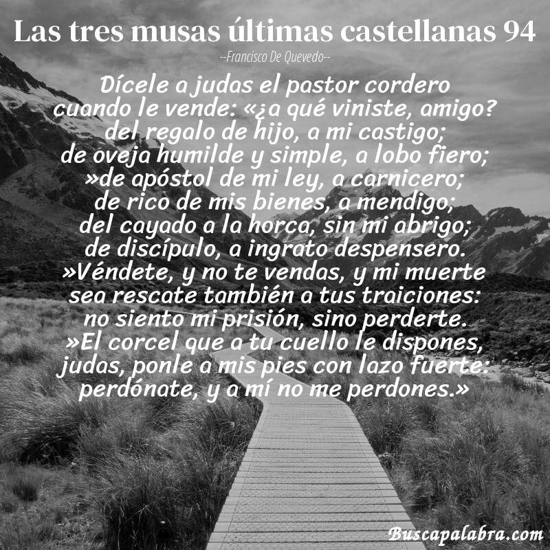 Poema las tres musas últimas castellanas 94 de Francisco de Quevedo con fondo de paisaje